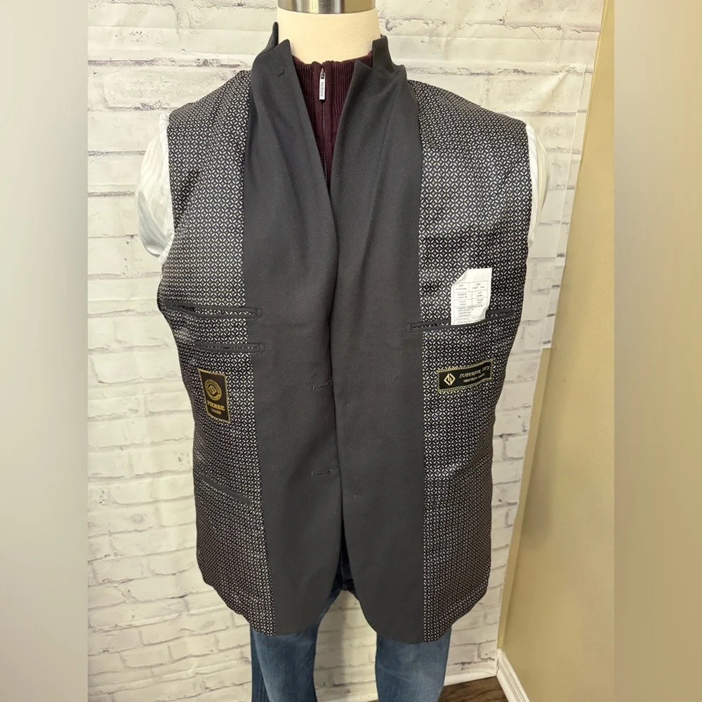 Pierre‎ Loren 44R Superior 150’s Hightech Fabric Gray Jacket Blazer Suit Career